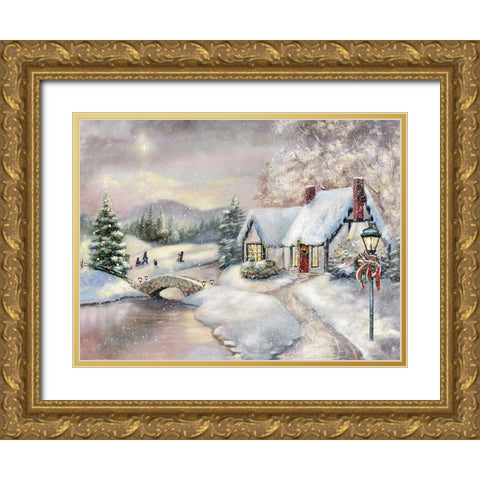 Twilight Magic Gold Ornate Wood Framed Art Print with Double Matting by Brooks, Donna