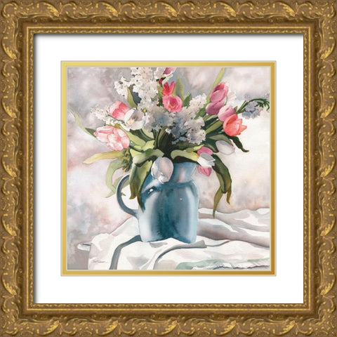 Tender Tulips Gold Ornate Wood Framed Art Print with Double Matting by Robinson, Carol