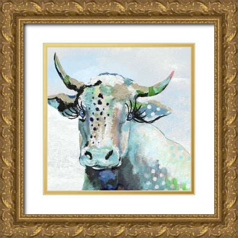 Blue Moood Gold Ornate Wood Framed Art Print with Double Matting by Tava Studios