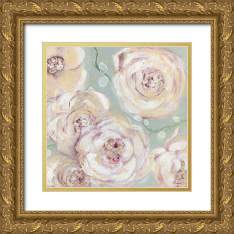 Spring Blush Gold Ornate Wood Framed Art Print with Double Matting by Tava Studios