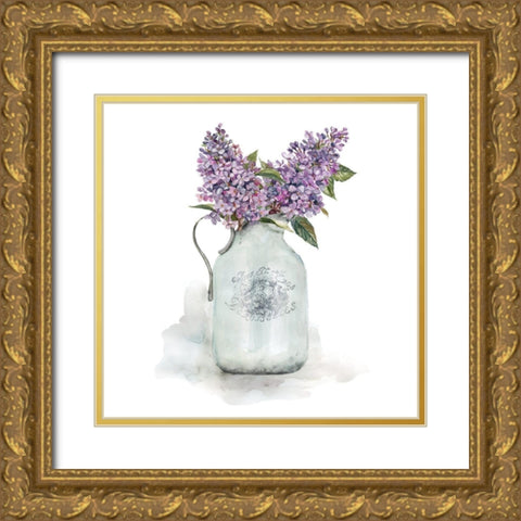 French Lilacs Gold Ornate Wood Framed Art Print with Double Matting by Robinson, Carol