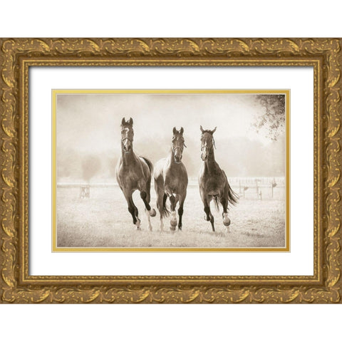 The Young Ones Gold Ornate Wood Framed Art Print with Double Matting by Van de Goor, Lars