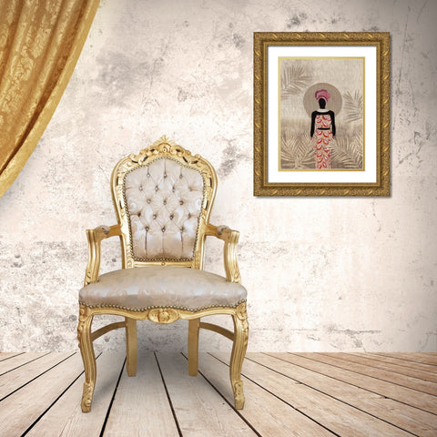 Luna Beauty II Gold Ornate Wood Framed Art Print with Double Matting by Tava Studios