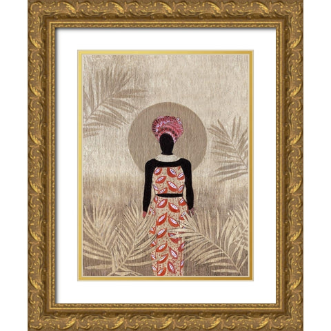 Luna Beauty II Gold Ornate Wood Framed Art Print with Double Matting by Tava Studios