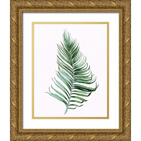Sage Frond II Gold Ornate Wood Framed Art Print with Double Matting by Tava Studios
