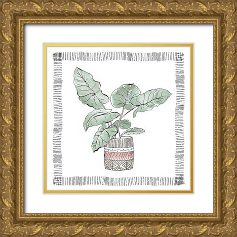 Elephant Ear Gold Ornate Wood Framed Art Print with Double Matting by Tava Studios