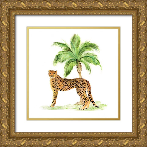 Jungle Cat II Gold Ornate Wood Framed Art Print with Double Matting by Tava Studios