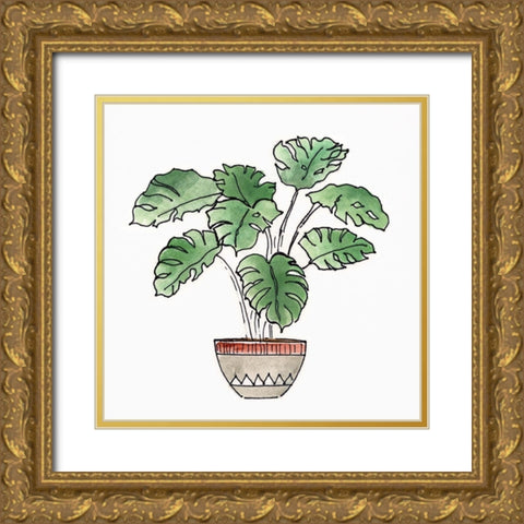 Boho Greenery II Gold Ornate Wood Framed Art Print with Double Matting by Tava Studios