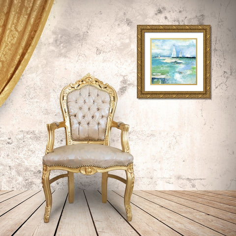 Day on the Lake Gold Ornate Wood Framed Art Print with Double Matting by Tava Studios