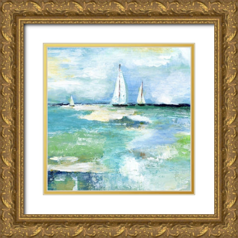 Day on the Lake Gold Ornate Wood Framed Art Print with Double Matting by Tava Studios