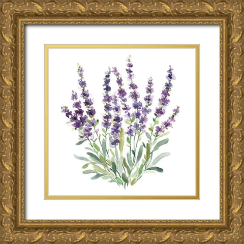 Lavender Botanical II Gold Ornate Wood Framed Art Print with Double Matting by Robinson, Carol