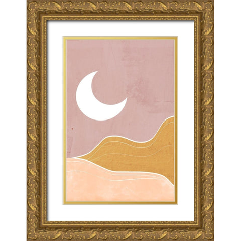 Sedona Moon Gold Ornate Wood Framed Art Print with Double Matting by Santiago, Daniela