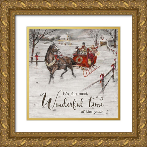 Most Wonderful Time Gold Ornate Wood Framed Art Print with Double Matting by Manning, Ruane