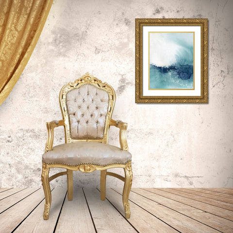 Wispy Waves II Gold Ornate Wood Framed Art Print with Double Matting by Robinson, Carol