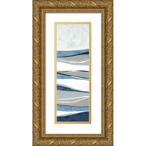 Blue Panorama II Gold Ornate Wood Framed Art Print with Double Matting by Tava Studios