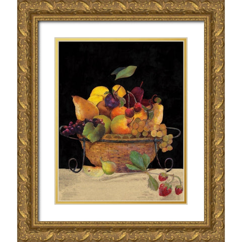 Fruit Basket II Gold Ornate Wood Framed Art Print with Double Matting by Olson, Charlene