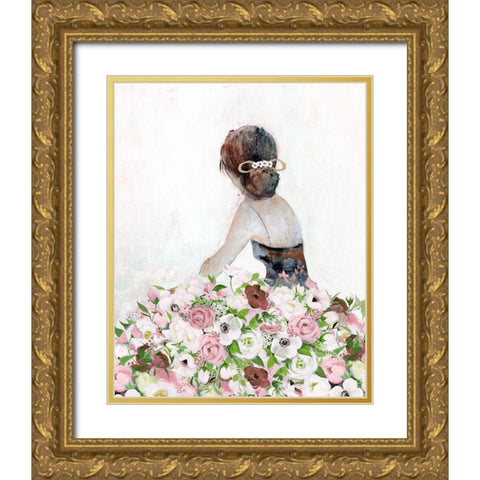 Floral Contemplation II Gold Ornate Wood Framed Art Print with Double Matting by Tava Studios