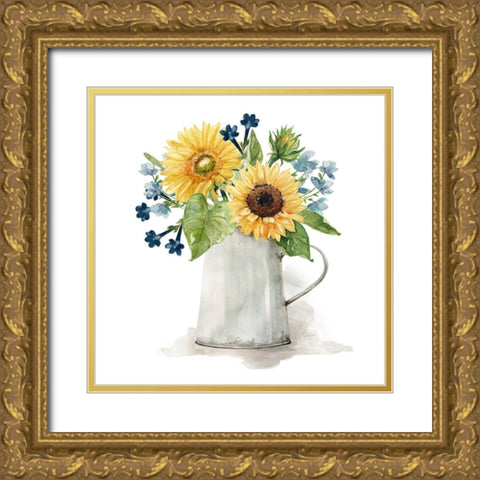 Sunflower Day II Gold Ornate Wood Framed Art Print with Double Matting by Finn, Livi