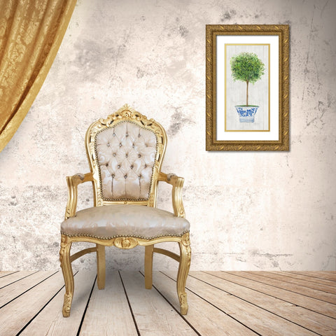 Thyme Topiary Gold Ornate Wood Framed Art Print with Double Matting by Tava Studios