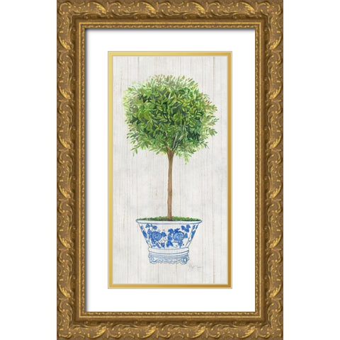 Thyme Topiary Gold Ornate Wood Framed Art Print with Double Matting by Tava Studios