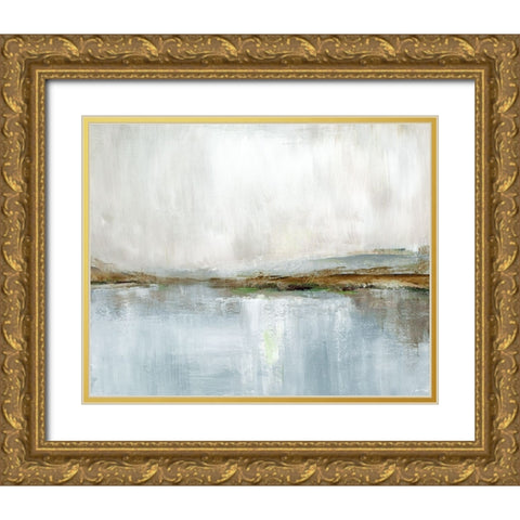 Autumn Coast Gold Ornate Wood Framed Art Print with Double Matting by Nan
