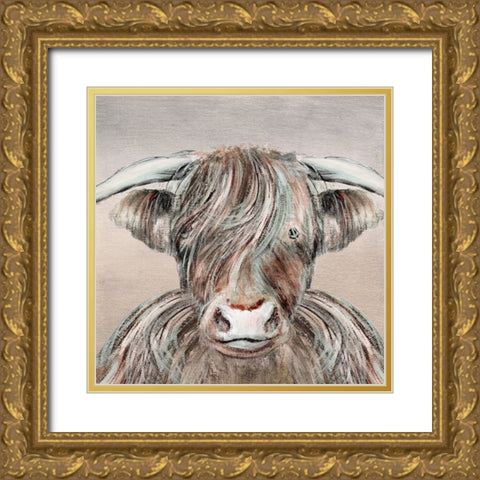 Spice Pasture Gold Ornate Wood Framed Art Print with Double Matting by Tava Studios