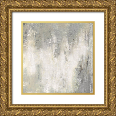 Misty Abstract Gold Ornate Wood Framed Art Print with Double Matting by Tava Studios