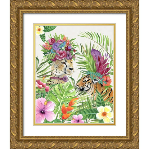 Jungle Royale I Gold Ornate Wood Framed Art Print with Double Matting by Tava Studios