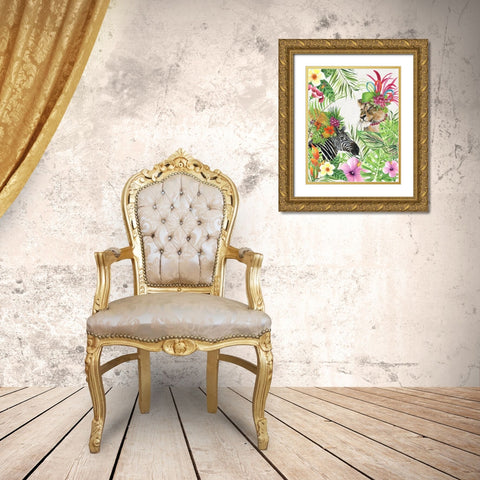 Jungle Royale II Gold Ornate Wood Framed Art Print with Double Matting by Tava Studios