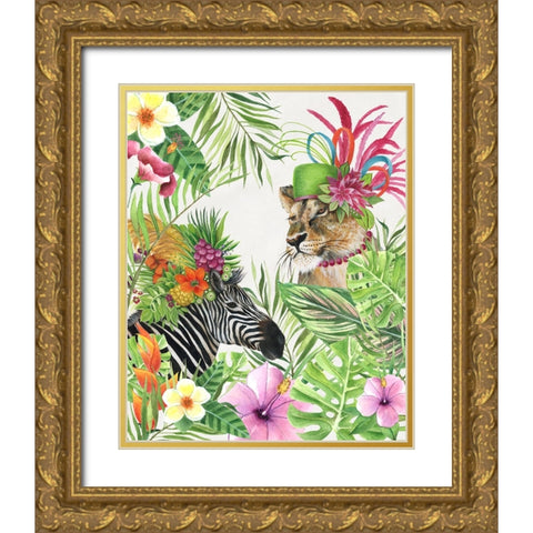 Jungle Royale II Gold Ornate Wood Framed Art Print with Double Matting by Tava Studios
