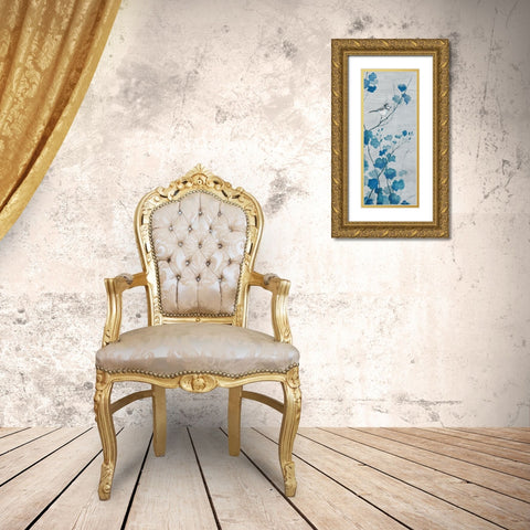 Blue Spring Song I Gold Ornate Wood Framed Art Print with Double Matting by Tava Studios
