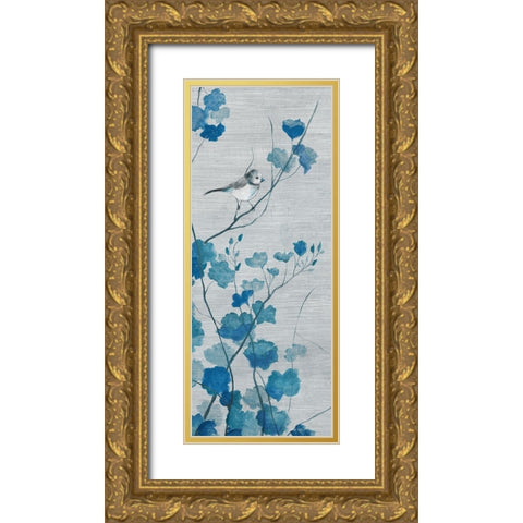 Blue Spring Song I Gold Ornate Wood Framed Art Print with Double Matting by Tava Studios
