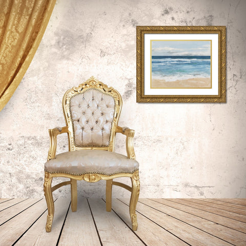Ocean Waves II Gold Ornate Wood Framed Art Print with Double Matting by Swatland, Sally