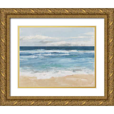 Ocean Waves II Gold Ornate Wood Framed Art Print with Double Matting by Swatland, Sally