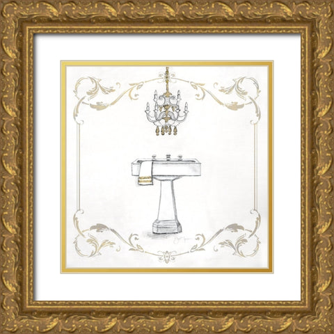 Fancy Sink Gold Ornate Wood Framed Art Print with Double Matting by Tava Studios
