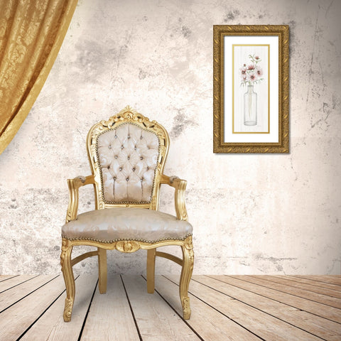 Pretty Pink I Gold Ornate Wood Framed Art Print with Double Matting by Tava Studios