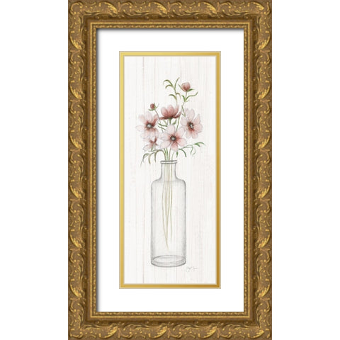 Pretty Pink I Gold Ornate Wood Framed Art Print with Double Matting by Tava Studios
