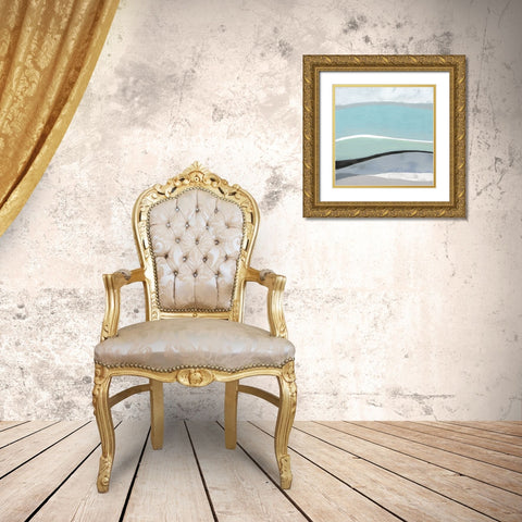 Tidal Current I Gold Ornate Wood Framed Art Print with Double Matting by Tava Studios