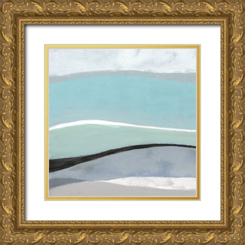 Tidal Current I Gold Ornate Wood Framed Art Print with Double Matting by Tava Studios
