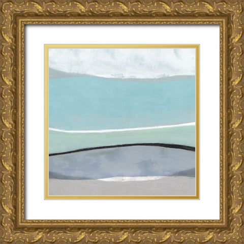 Tidal Current III Gold Ornate Wood Framed Art Print with Double Matting by Tava Studios