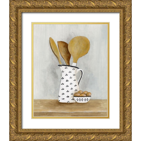 Cottage Kitchen II Gold Ornate Wood Framed Art Print with Double Matting by Tava Studios