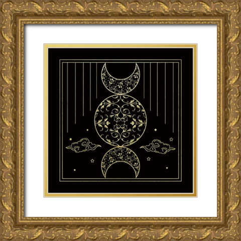 Mythical Moon I Gold Ornate Wood Framed Art Print with Double Matting by Santiago, Daniela