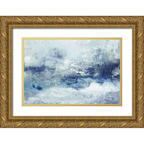 Blue Cloudscape Gold Ornate Wood Framed Art Print with Double Matting by Tava Studios