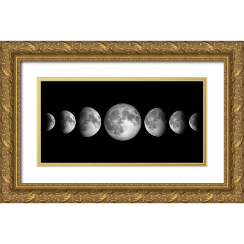 Lunar Phases Gold Ornate Wood Framed Art Print with Double Matting by Santiago, Daniela