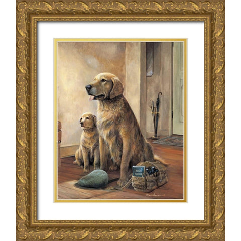Trail Buddies Gold Ornate Wood Framed Art Print with Double Matting by Manning, Ruane