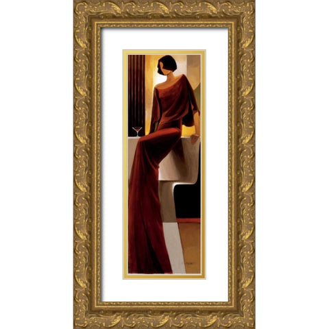 Poise Gold Ornate Wood Framed Art Print with Double Matting by Mallett, Keith