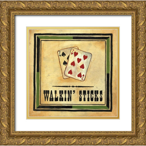 Walkin Sticks Gold Ornate Wood Framed Art Print with Double Matting by Anderson-Tapp, Jocelyne