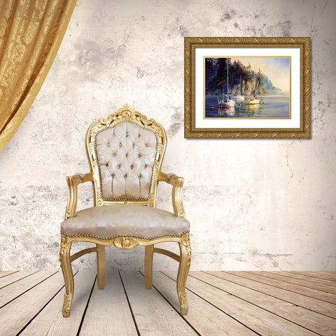 Sunrise Gold Ornate Wood Framed Art Print with Double Matting by Holland, Kiff