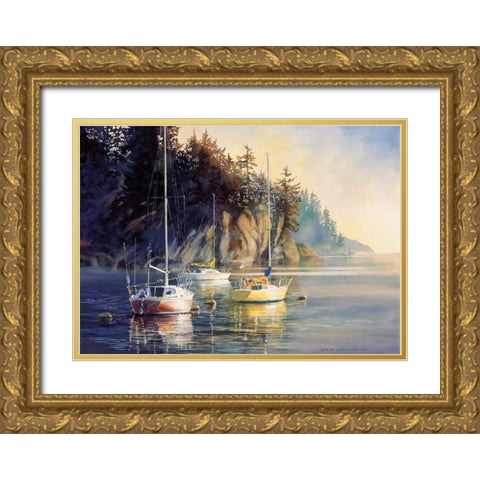 Sunrise Gold Ornate Wood Framed Art Print with Double Matting by Holland, Kiff