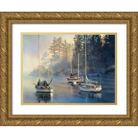 Serenity Gold Ornate Wood Framed Art Print with Double Matting by Holland, Kiff